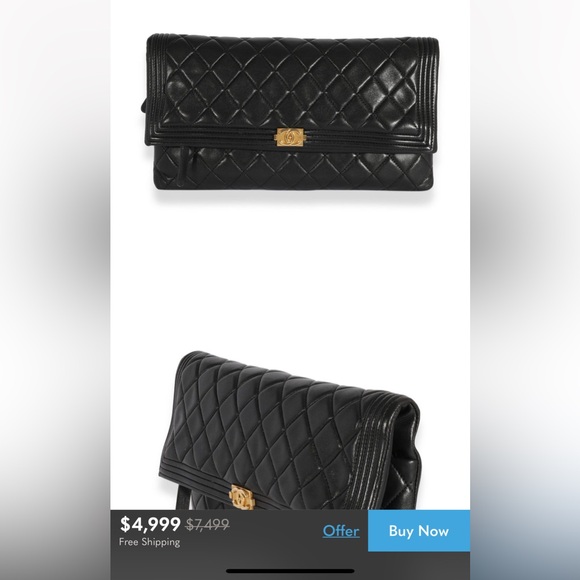 Sold ❌ Chanel Le Boy soft fold over CC clutch bag lambskin - Picture 13 of 13